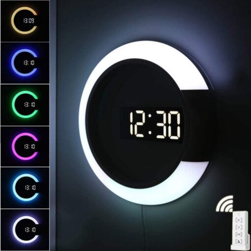 CC Led Light Wall Clock with Alarm and Remote - Image 8