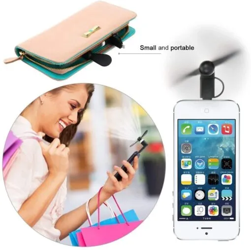 (6) Mini Cell Phone Fan for iPhone and Android - Image 5