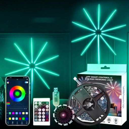 Smart App RGB Wall Fireworks Light - Image 4