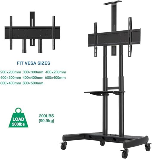 Mobile TV Cart TV Stand with Wheels for 55" - 90" Inch - Image 3