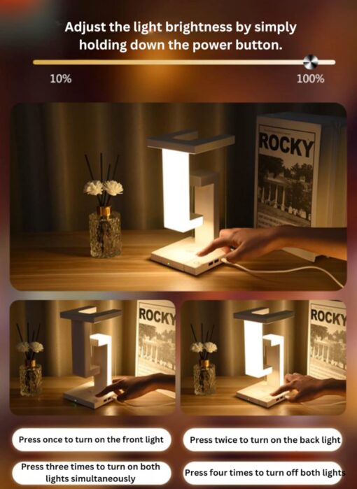 LED Anti-Gravity Desk Lamp Fast Wireless Charging - Image 2