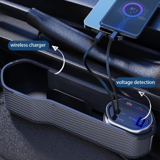 Fast Wireless Charging All in 1 Car Seat Gap Storage Box - Image 6