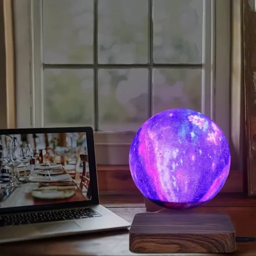 Levitating Galaxy Lamp – 18 Colors Magnetic Moon Light with Remote Control