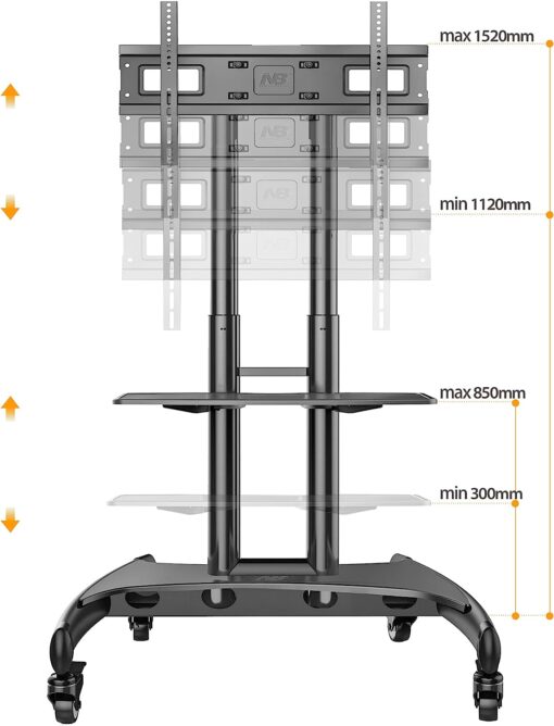 Mobile TV Cart TV Stand with Wheels for 32" - 75" Inch - Image 3