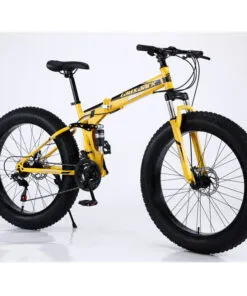 Fat Tyre Folding Bicycle Mountain Bike 26" Wheel Carbon Steel 7 Gears