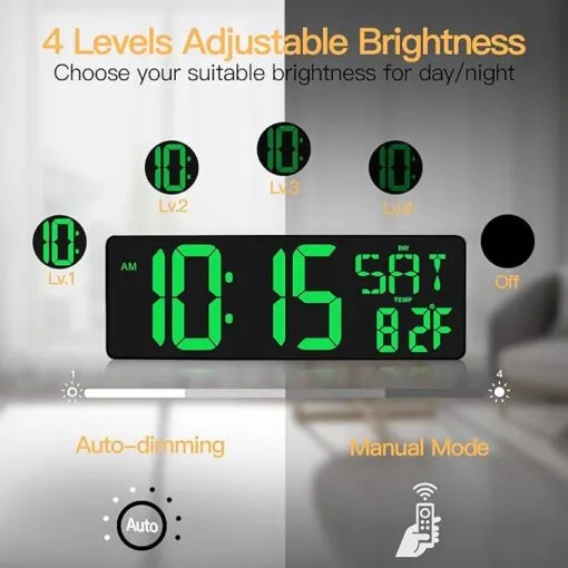 Large Digital Wall Clock 16.5 Inch - Image 3