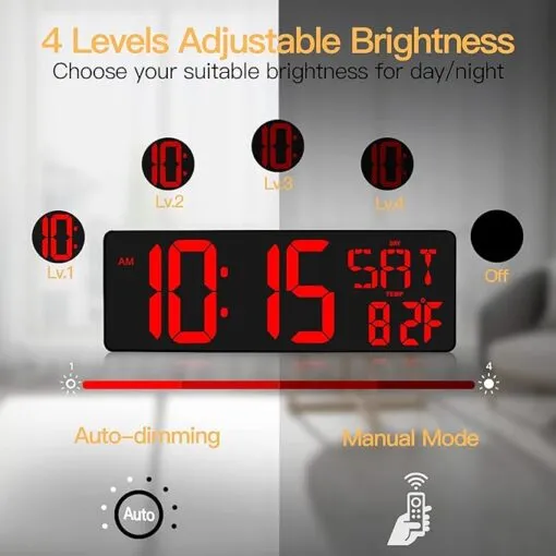 Large Digital Wall Clock 16.5 Inch - Image 5