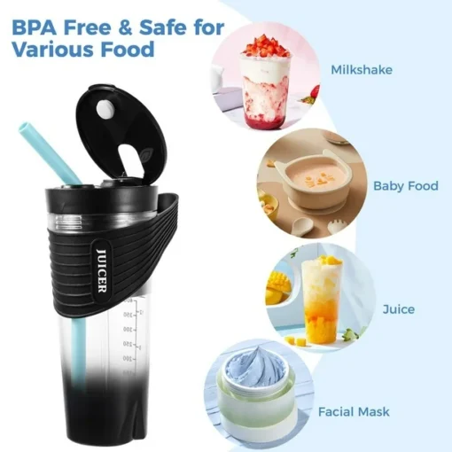 (White) Portable Blender For Shakes And Smoothies, Portable for Traveling Gym Office - Image 4