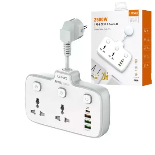 Ldnio Sc2413 2 Universal Outlet Power Sockets - Image 3