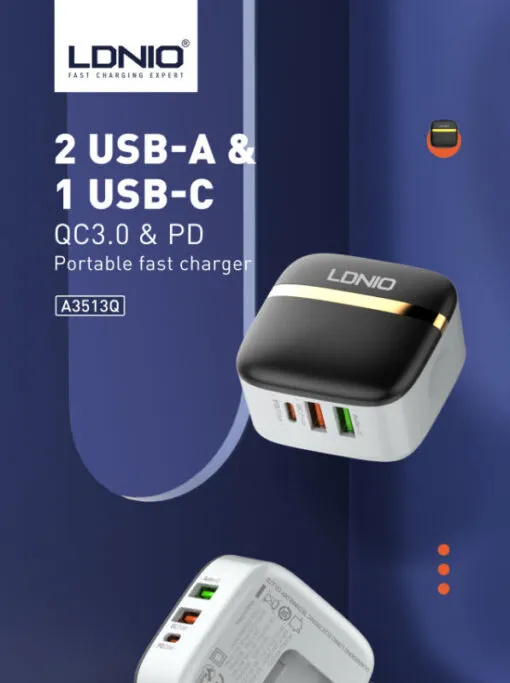 Ldnio A3513Q 32W Iphone PD Dual Usb Ports - Image 2