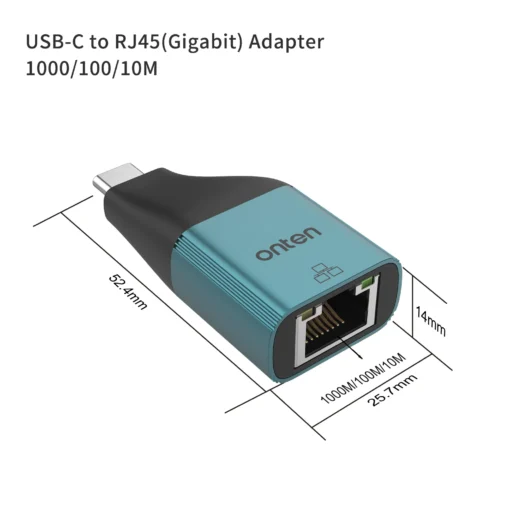 Onten Otn-UC101 Usb-C to Lan Adapter 1000mbp/s