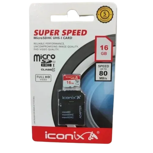 Iconix MicroSD Card 16gb 80mb/s