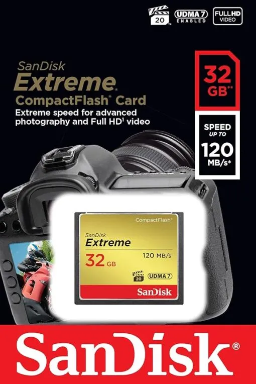 Sandisk Extreme CompactFlash Card 32gb 120mb/s