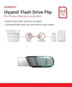 Sandisk Ixpand Flash Drive Flip 64gb