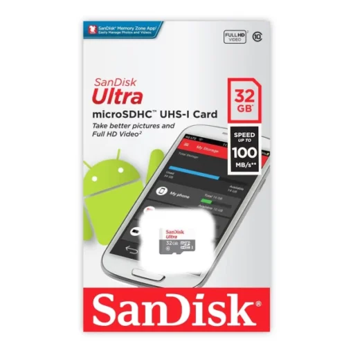 Sandisk Ultra Micro Sd Card 32gb 100mb/s Class 10