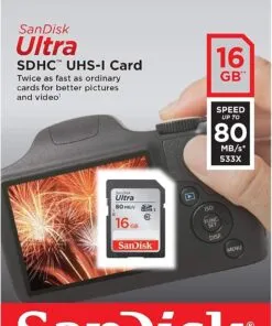 SanDisk Ultra Sdhc Card 16gb 80mb/s