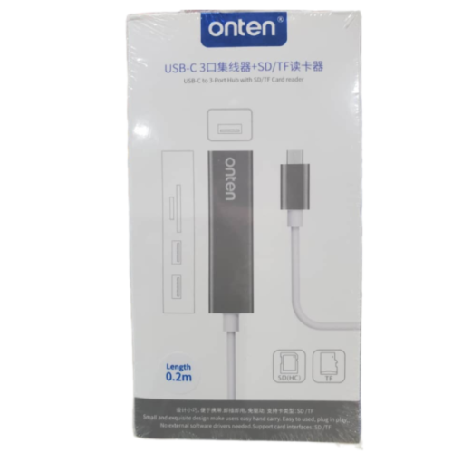 Onten Otn-9597 USB-C to 3 Ports Hub with Card Reader