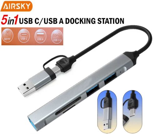 Airsky HC-77A 5 in 1 Usb C/Usb A Hub Docking Station - Image 2