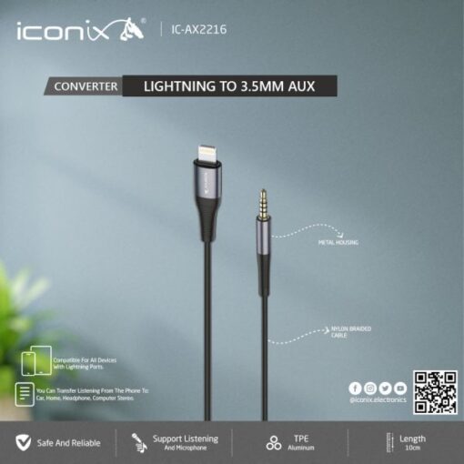 Iconix AX2216 Lightning 3.5 Aux Converter