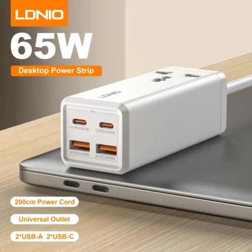 Ldnio SC1418 Extension Cord 65W Desktop Power Strip - Image 3