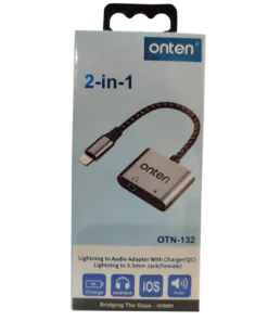 Onten Otn-132 2-in-1 Lightning to Audio with Qc Charging Adapter