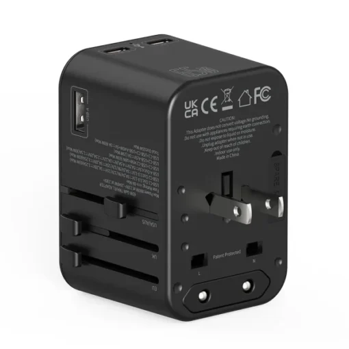 Qlt-PD65W Universal Travel Adapter 2Usb/3Type-C Ports