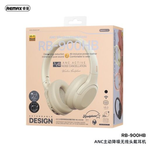 Remax RB-900HB ANC Wireless Headphone-Beige