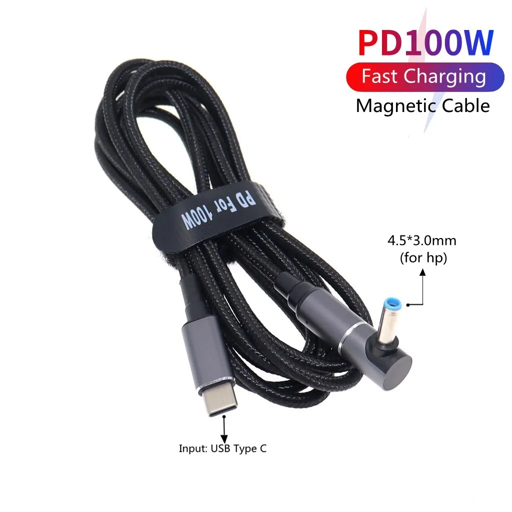 HP PD100W USB-C 18.5-20V Small Blue Pin Cable - Image 2