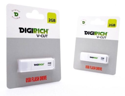 Digirich V-Cut Flash Drive 2Gb White