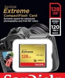 Sandisk Extreme Compact Flash Card 128Gb 120mb/s