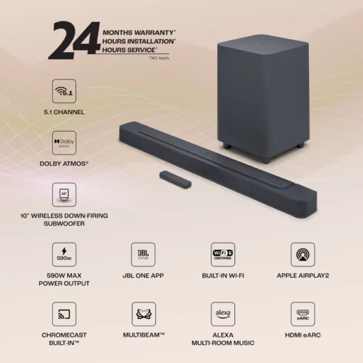 Jbl Bar 500 590W 5.1 Channel Sound Bar - Image 2