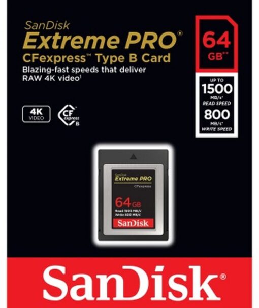 SanDisk 64GB Extreme Pro CFexpress Card Type B 1500mb/s - Image 3