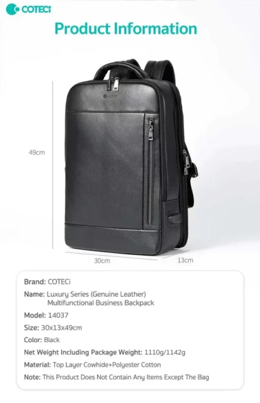 Coteci 14037 Luxury Series Business Backpack