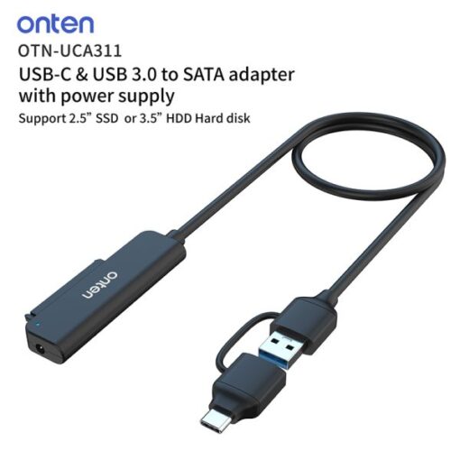 Onten Otn-UCA311 2 in 2 Usb-C & Usb to SATA Adapter