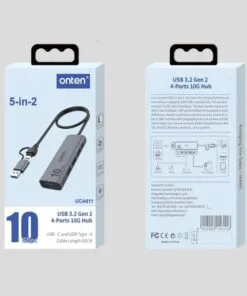 Onten Otn-UCA611+ 5 in 2 USB 4 Ports Hub 10gbps