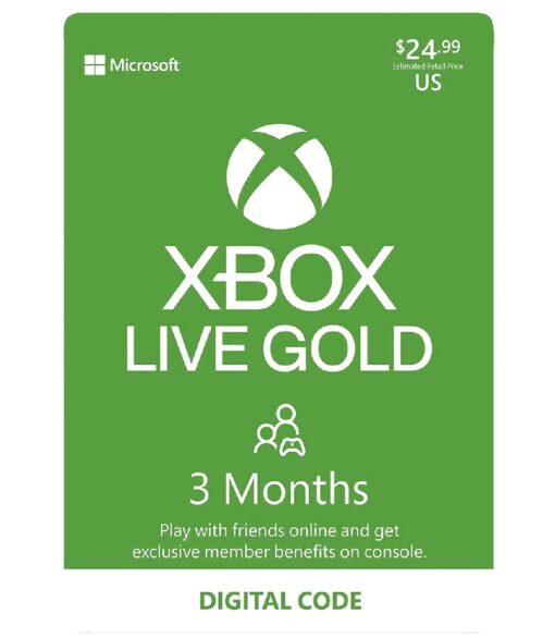 Xbox Live Gold: 3 Month Membership – Digital Code [Email Delivery]