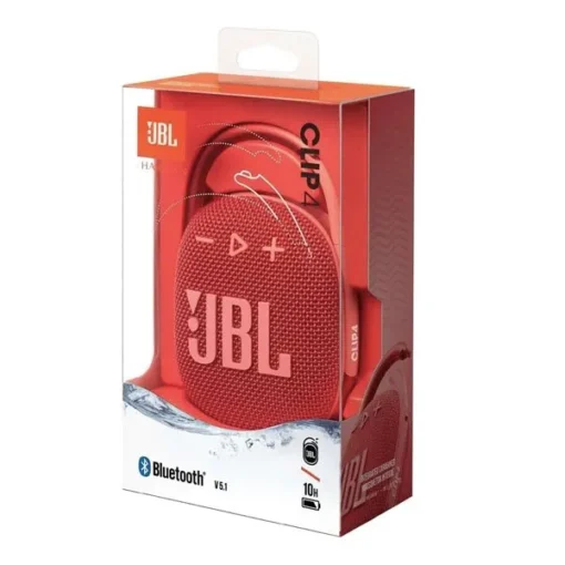 JBL Clip 4 Portable Bluetooth Speaker – Red