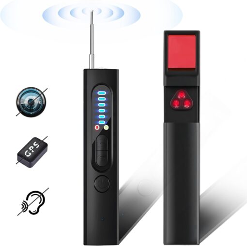 Spy Camera Detector, Anti-Spy Detector, Hidden Device GPS Detector, Camera Detector, Bug Detector, Privacy Protector, RF Wireless Signal Scanner for Hotels Office Home Travel, 5 Levels Sensitivity