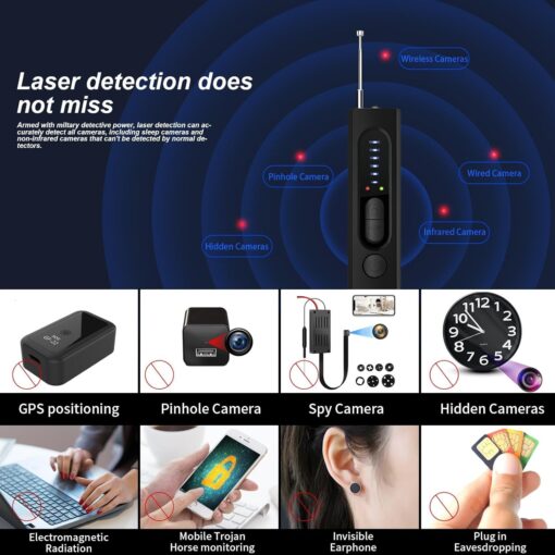 Spy Camera Detector, Anti-Spy Detector, Hidden Device GPS Detector, Camera Detector, Bug Detector, Privacy Protector, RF Wireless Signal Scanner for Hotels Office Home Travel, 5 Levels Sensitivity - Image 4