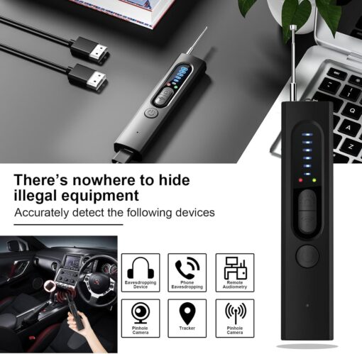 Spy Camera Detector, Anti-Spy Detector, Hidden Device GPS Detector, Camera Detector, Bug Detector, Privacy Protector, RF Wireless Signal Scanner for Hotels Office Home Travel, 5 Levels Sensitivity - Image 6