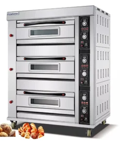 3 deck , 9 trays industrial oven ( Bakes half bag of flour at once)