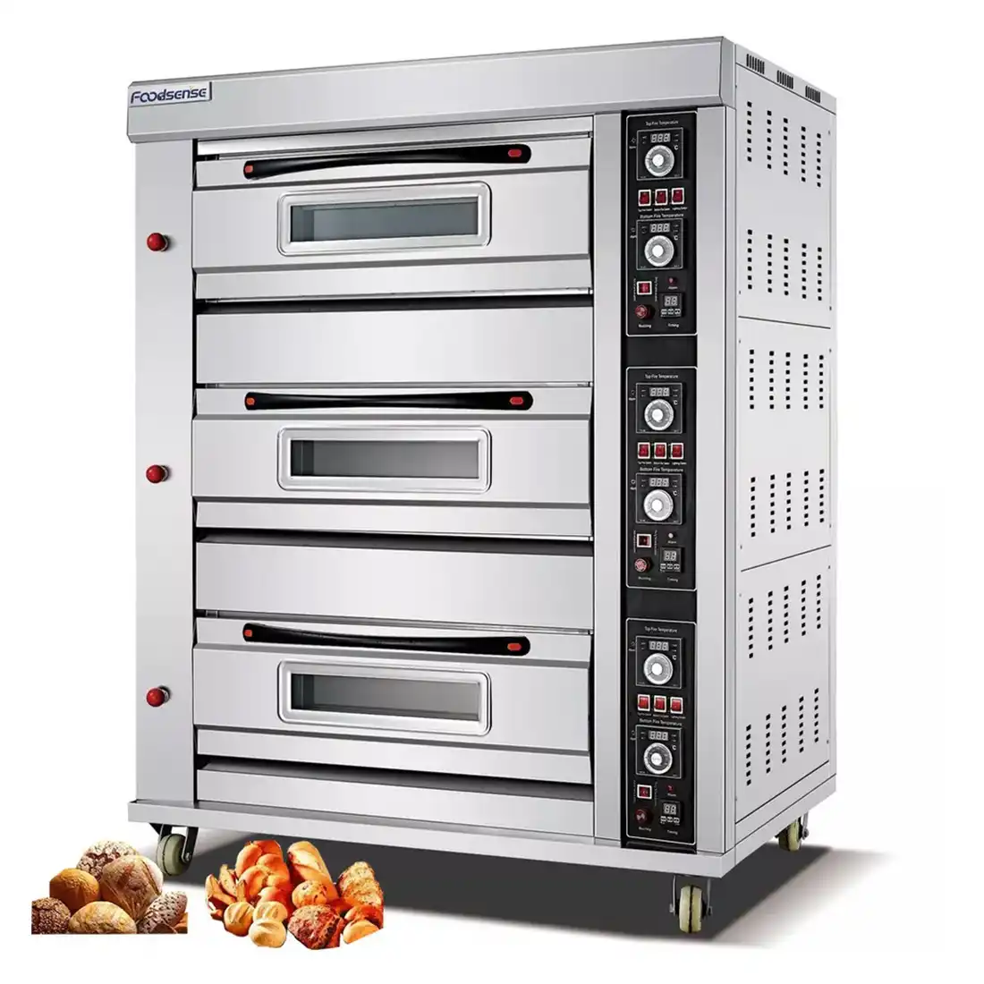 3 deck , 6 trays industrial oven ( Bakes above quarter bag of flour at once )