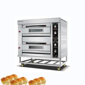 2 deck ,4 trays industrial oven (Bakes quarter bag of flour at once)