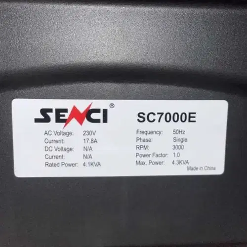 Senci SC7000E, 4.1kva Key Starter Generator - Image 3