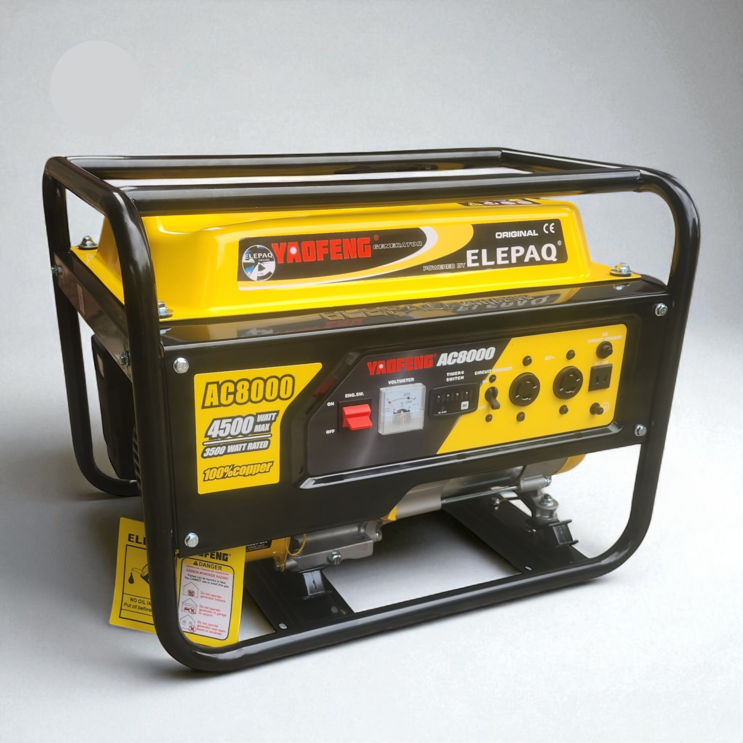 Elepaq Yaofeng AC8000, 4.3kva (3500w) Manual Generator