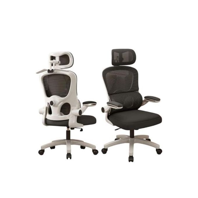 Ergonomic Design Office Chair With Lumber Support- White & Black - Image 2