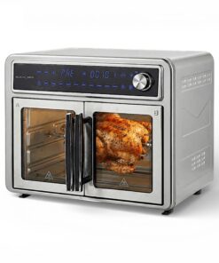 Buchymix 28L Stainless Steel Dual Compartment XL French Door Air Fryer Oven