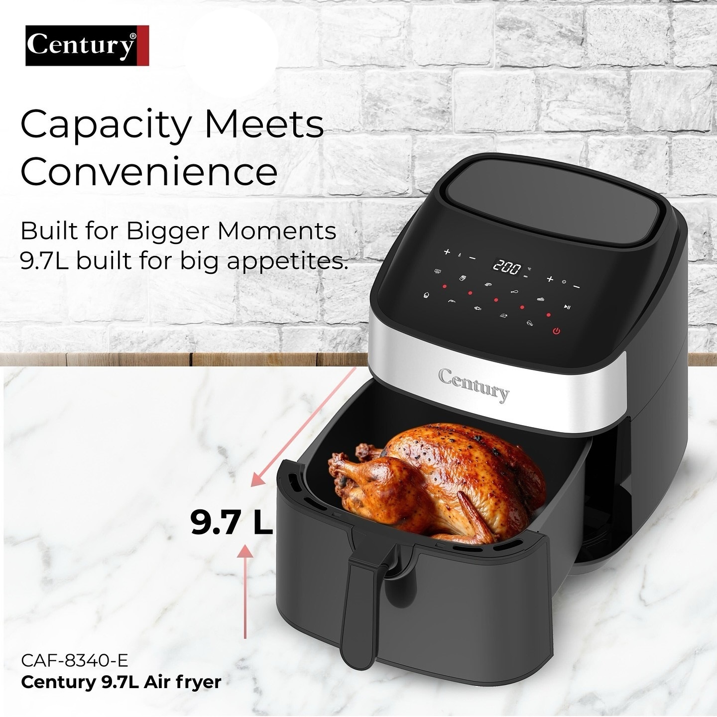 Century 9.7L Digital Air Fryer CAF-8340-E - Image 4